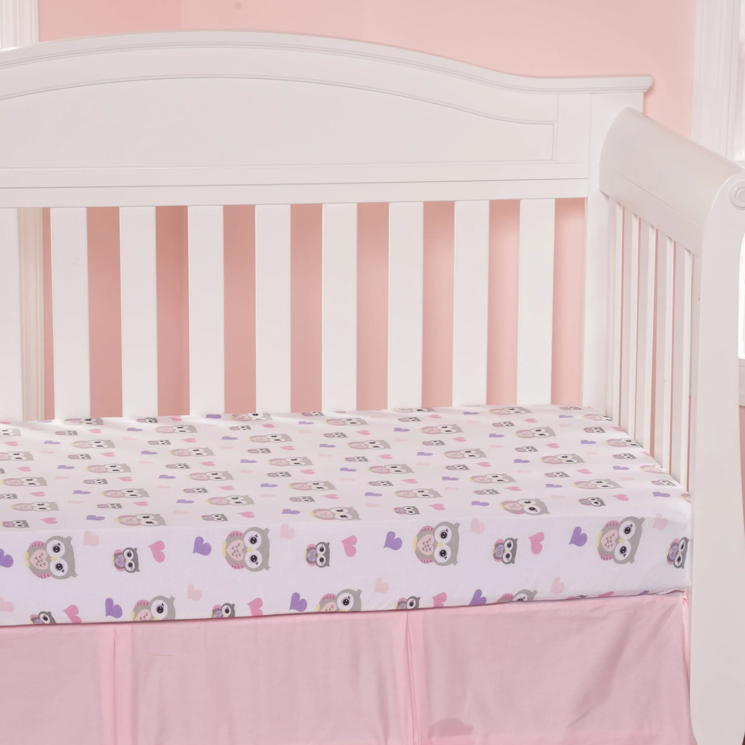 2 Pack Fitted Crib Sheet - Owls/Stars