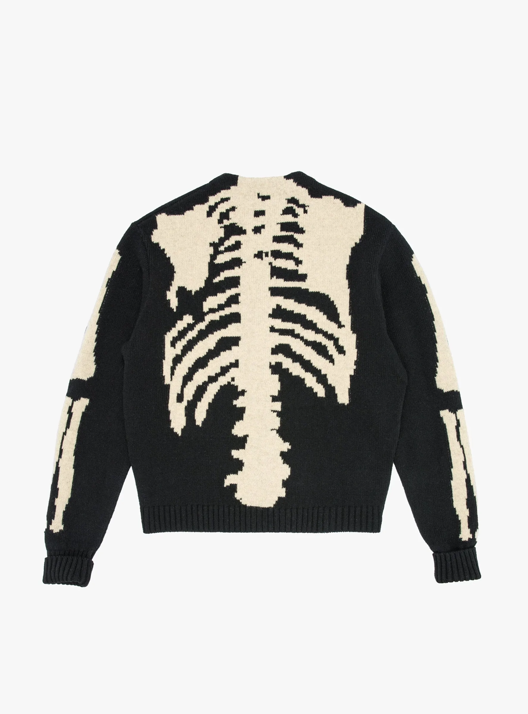 5G Wool Bone Short Cardigan Black
