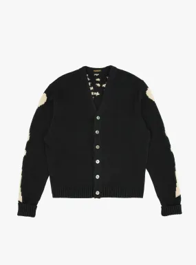 5G Wool Bone Short Cardigan Black