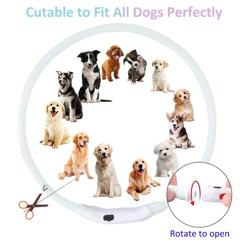Aiitle Rechargeable LED Dog Collar