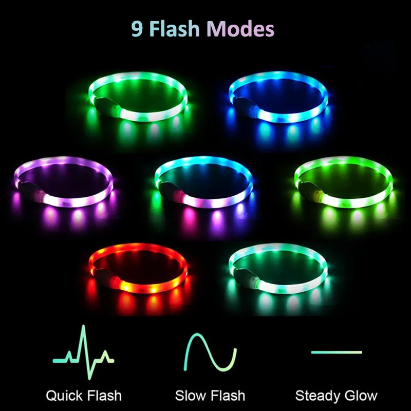 Aiitle Rechargeable LED Dog Collar