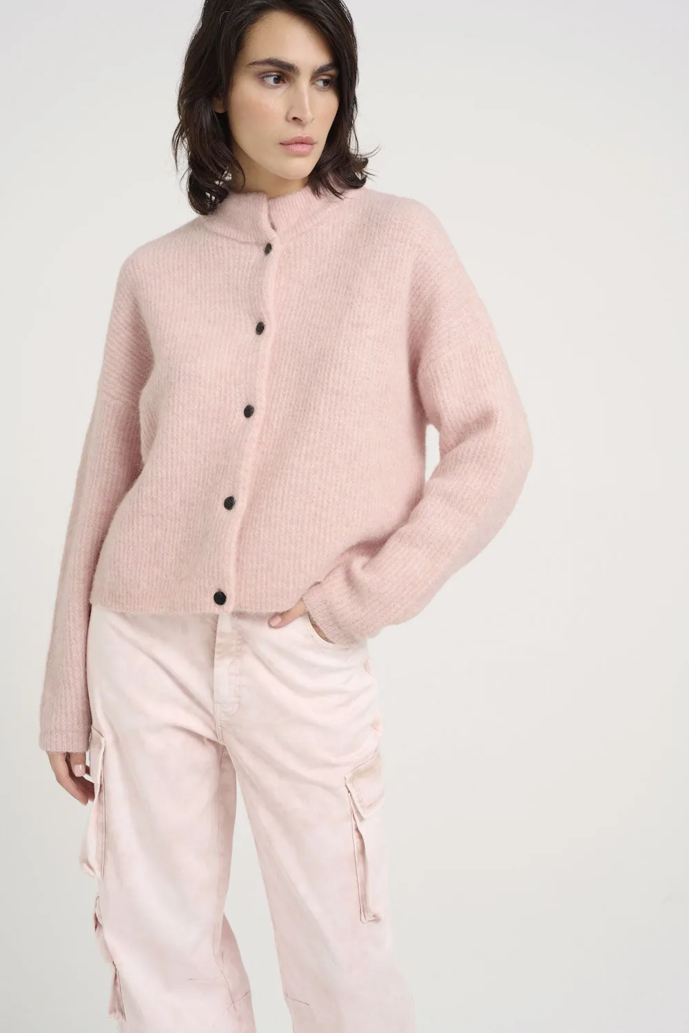 Alphagz Short Cardigan - Rose Grey Melange