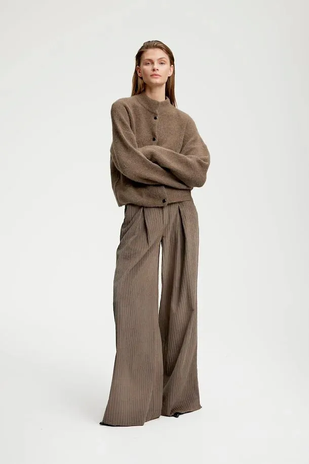 AlphaGZ Short Cardigan - Walnut Melange