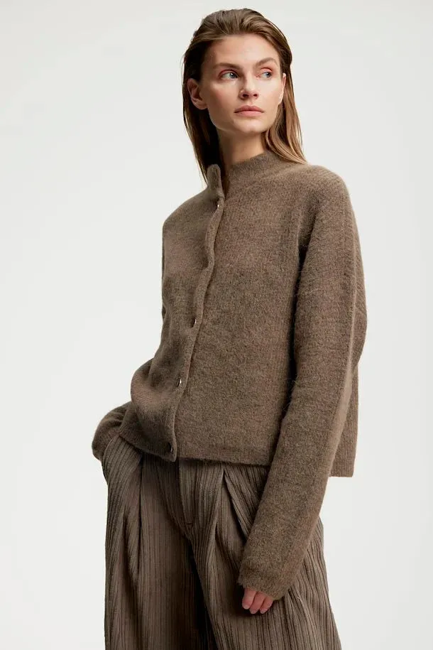 AlphaGZ Short Cardigan - Walnut Melange