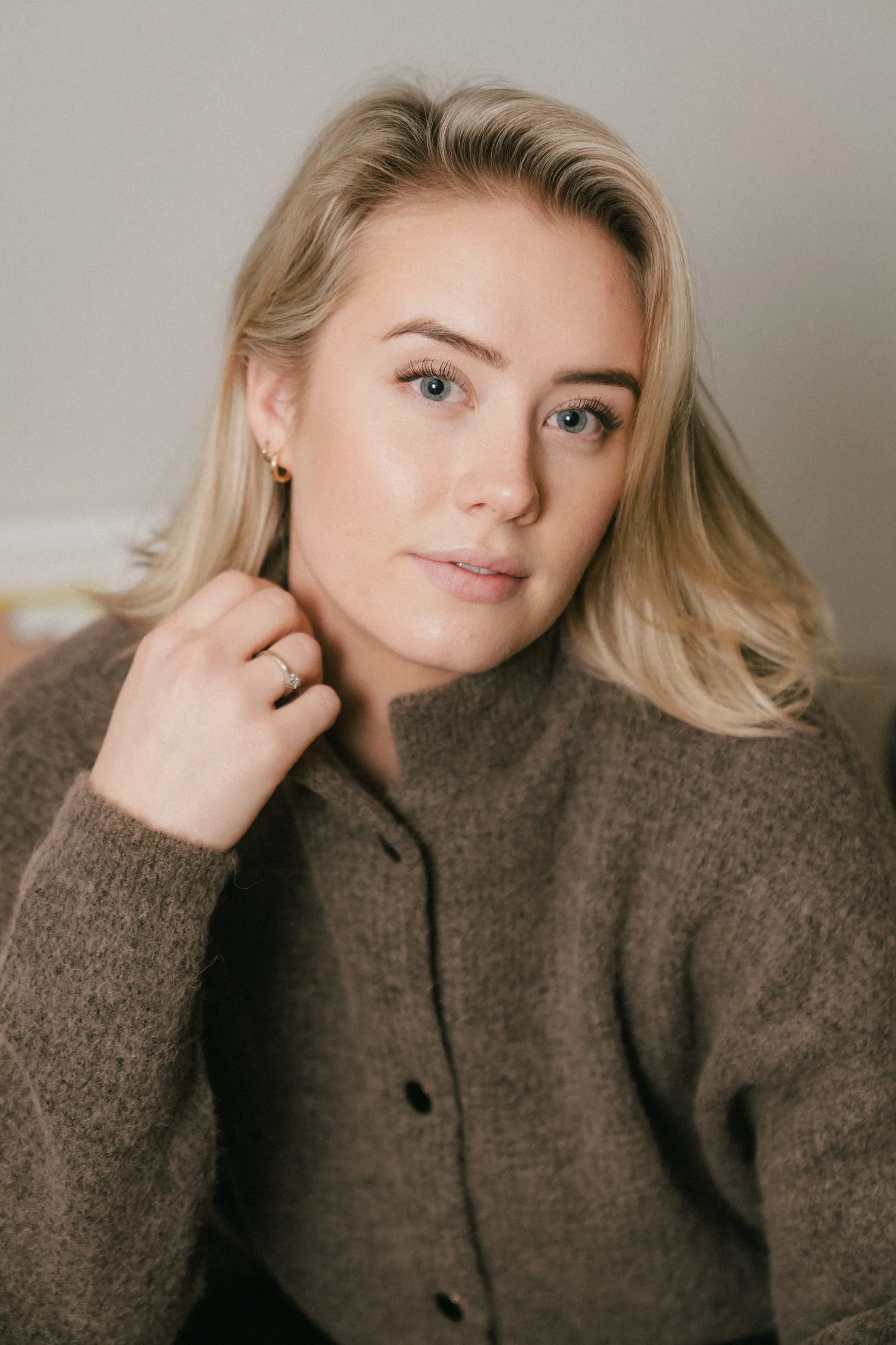 AlphaGZ Short Cardigan - Walnut Melange