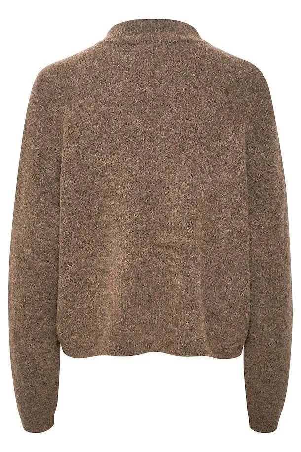 AlphaGZ Short Cardigan - Walnut Melange