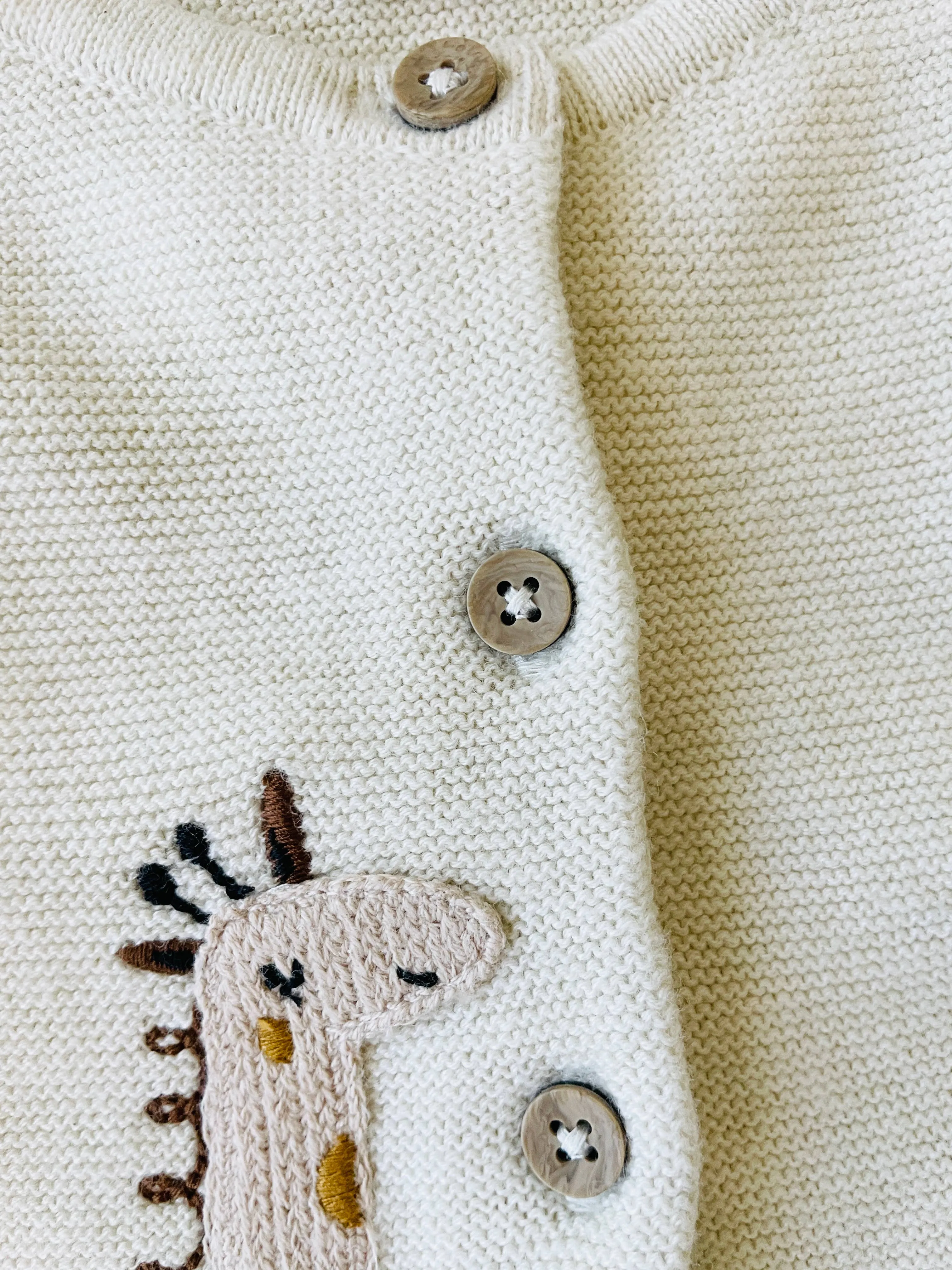 Animal Safari Embroidered Baby Cardigan Sweater