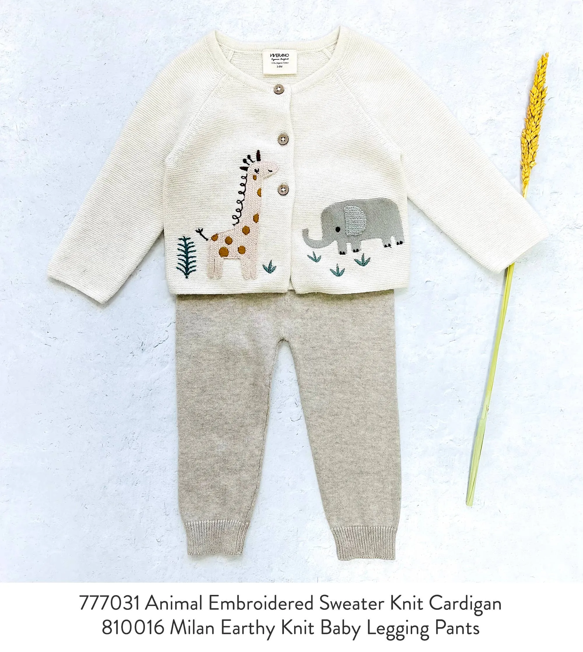 Animal Safari Embroidered Baby Cardigan Sweater