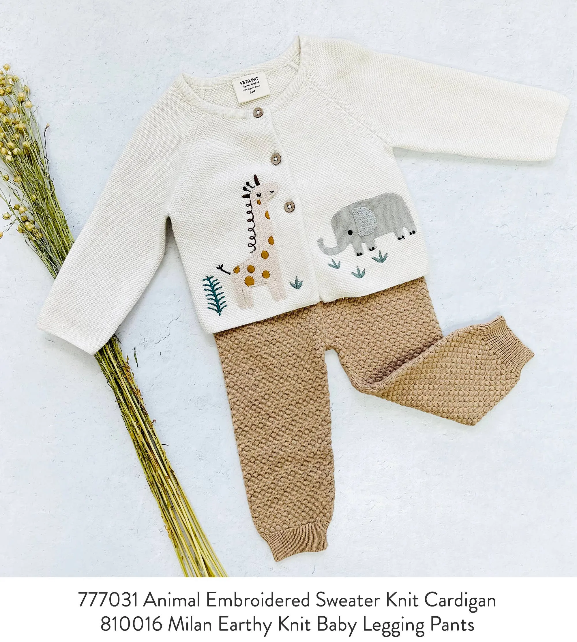 Animal Safari Embroidered Baby Cardigan Sweater