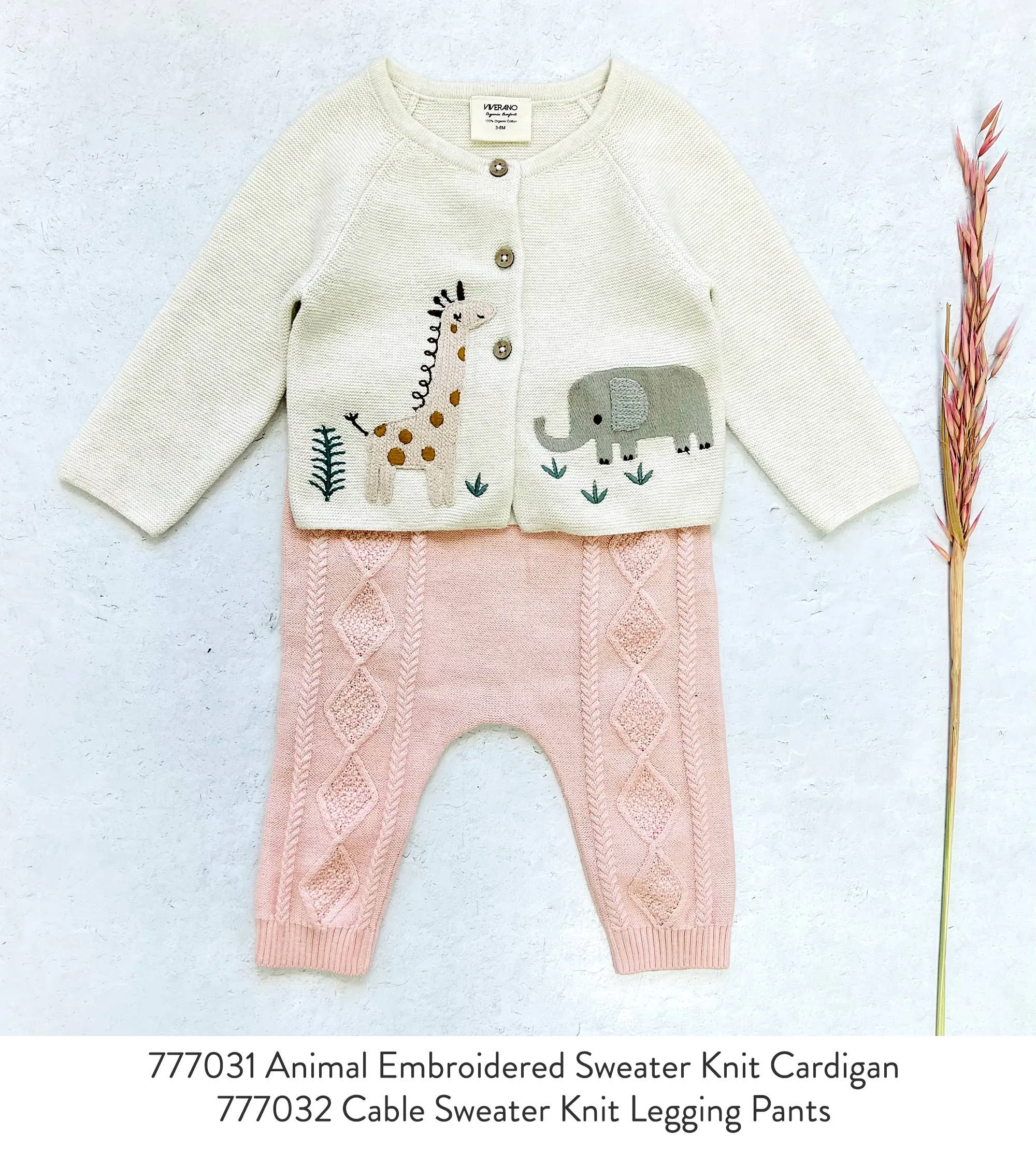 Animal Safari Embroidered Baby Cardigan Sweater