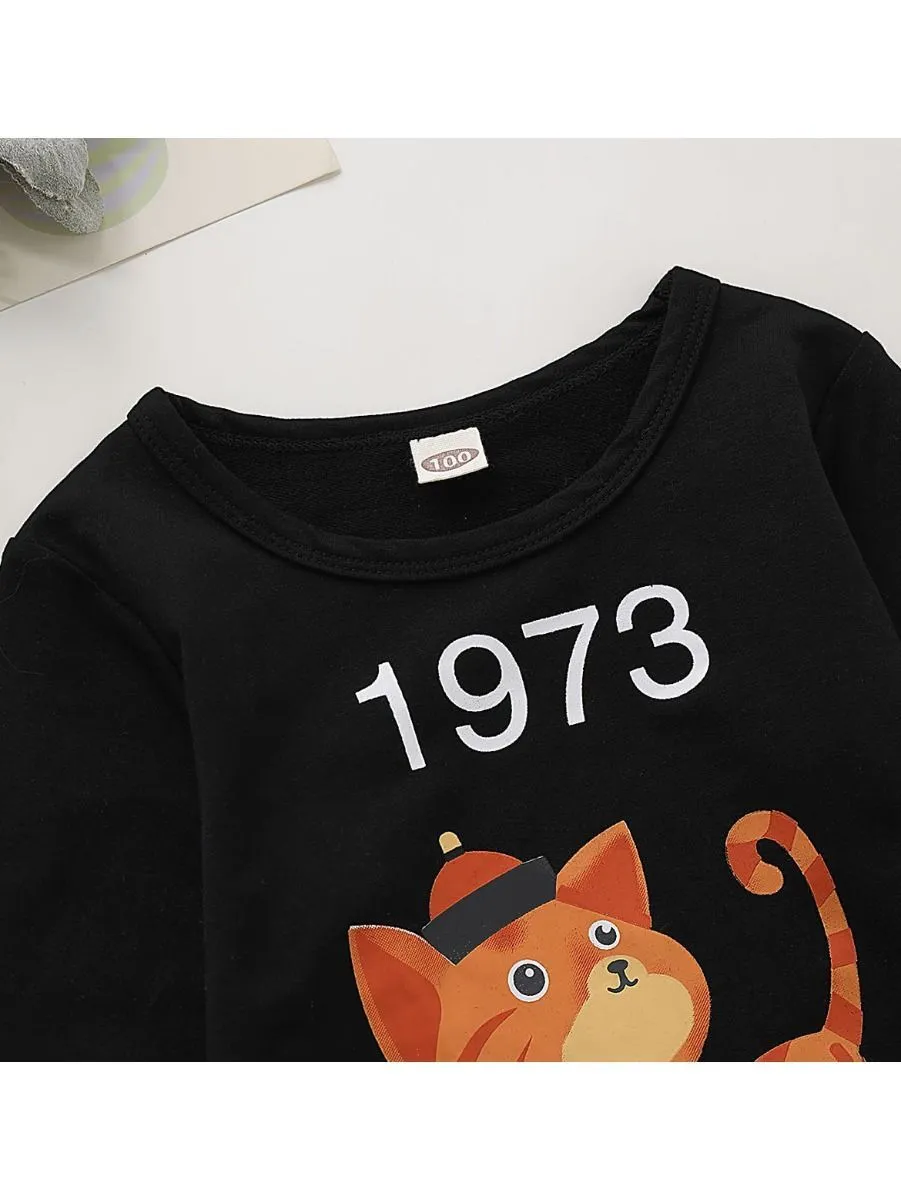 Autumn Baby Cute Cat 1973 Pullover