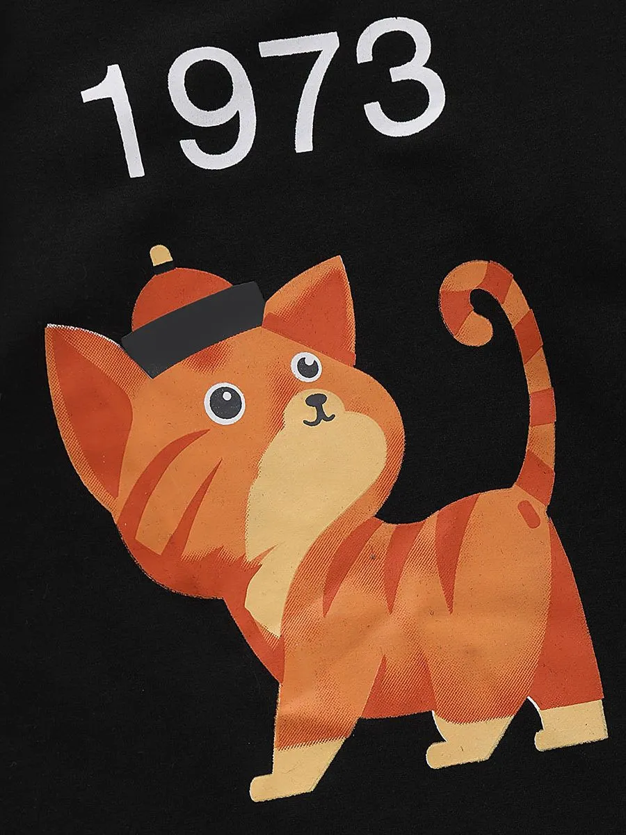 Autumn Baby Cute Cat 1973 Pullover