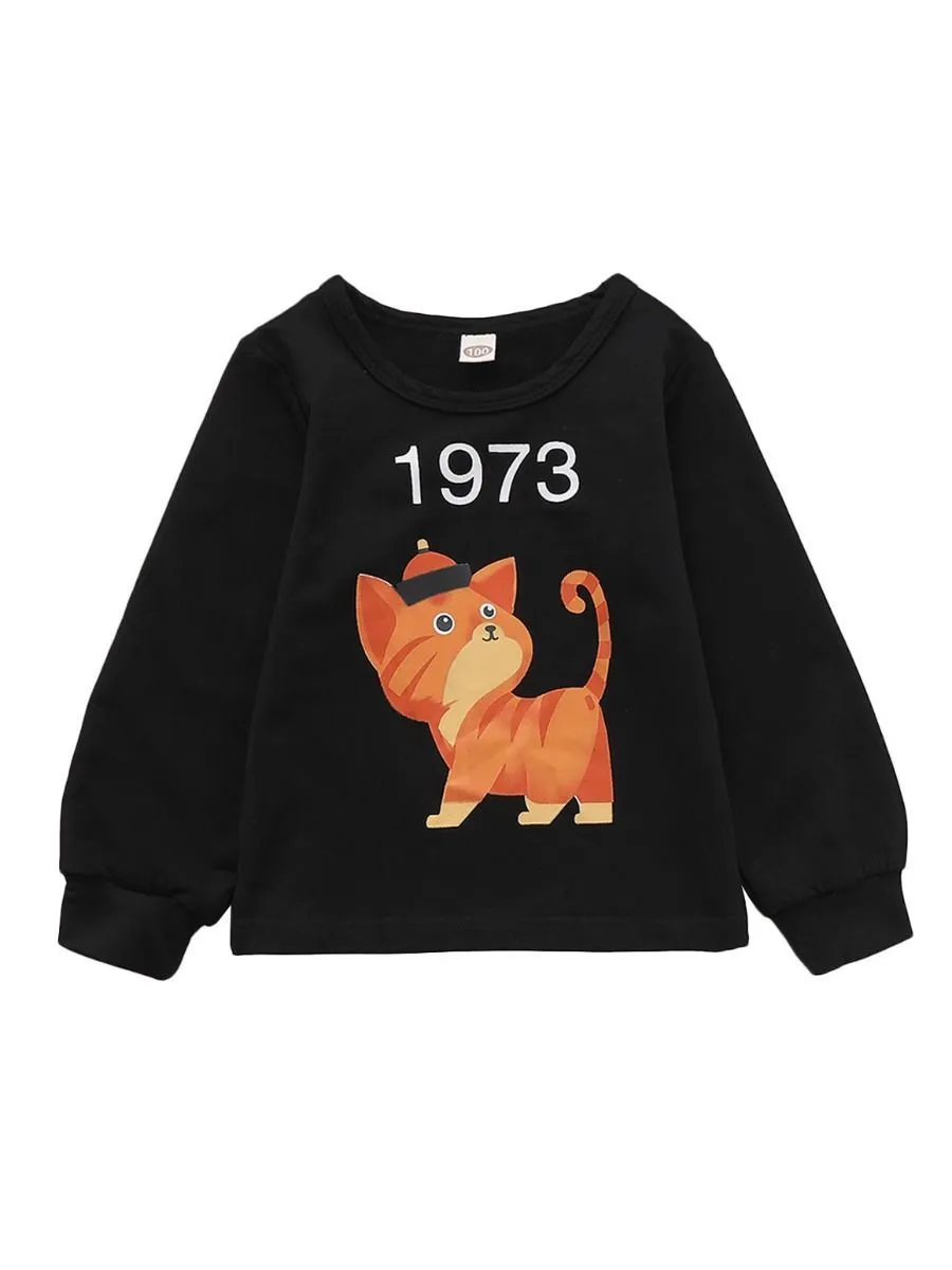 Autumn Baby Cute Cat 1973 Pullover