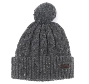 Barbour Seaton Pom Wool Blend Grey Beanie