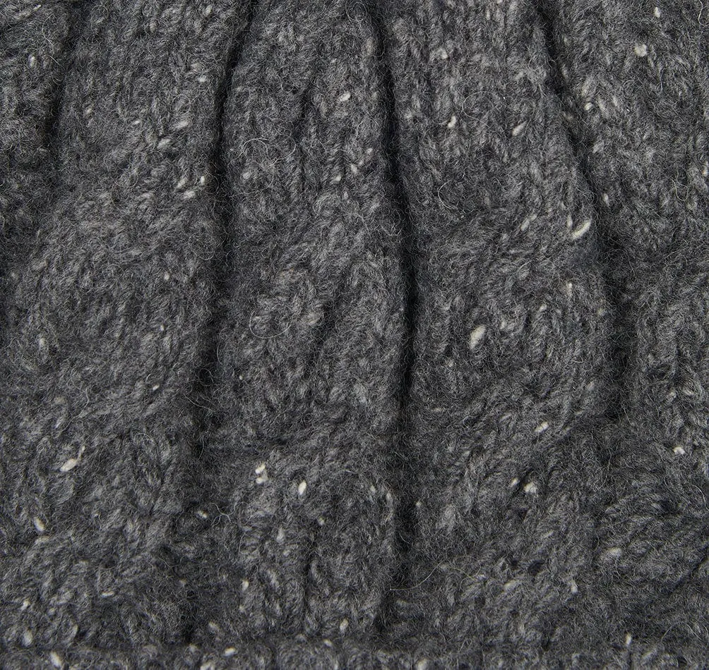 Barbour Seaton Pom Wool Blend Grey Beanie