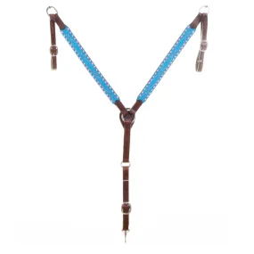 BC1179 - Turquoise Blue Suede Breast Collar