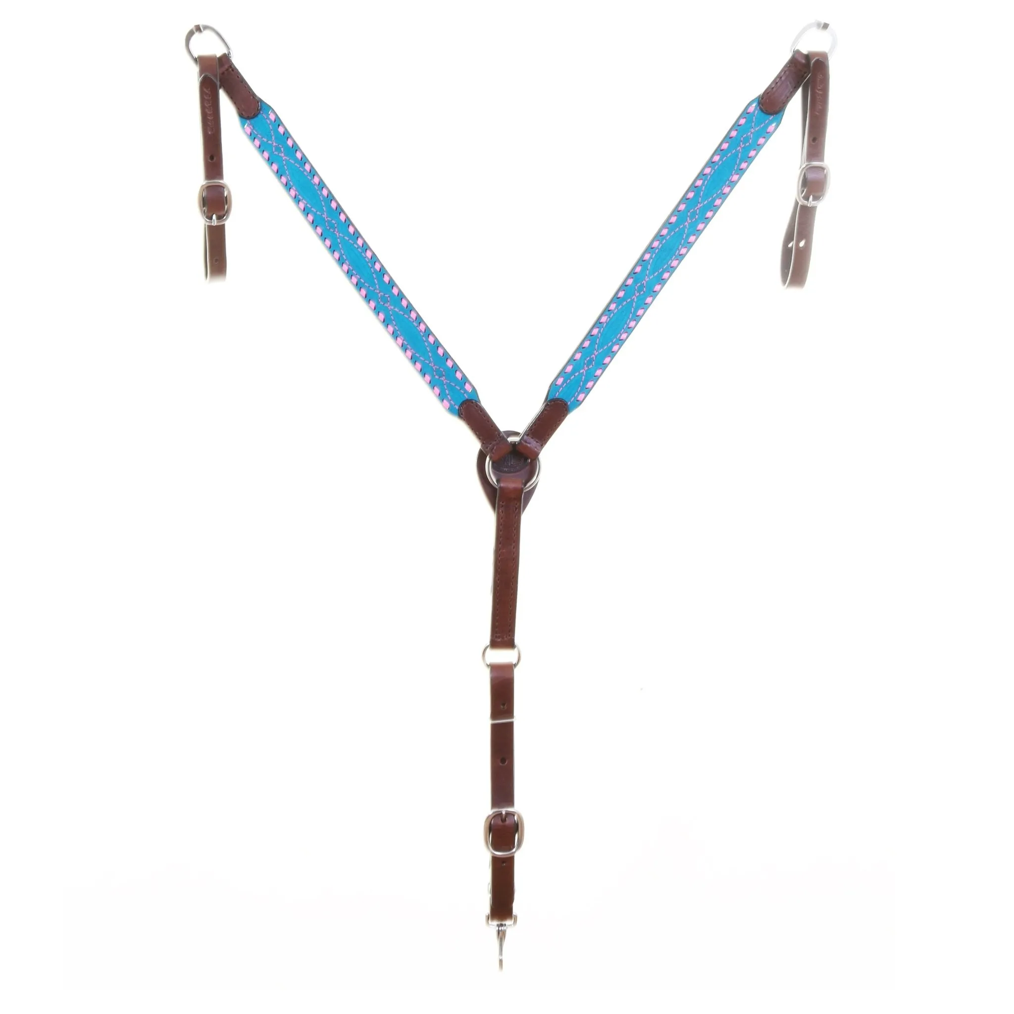 BC1179 - Turquoise Blue Suede Breast Collar