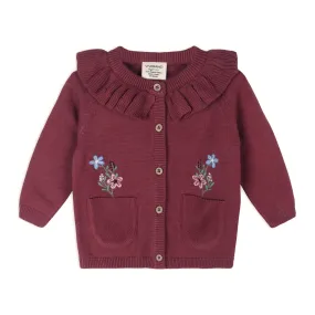 Berry Floral Knit Cardigan