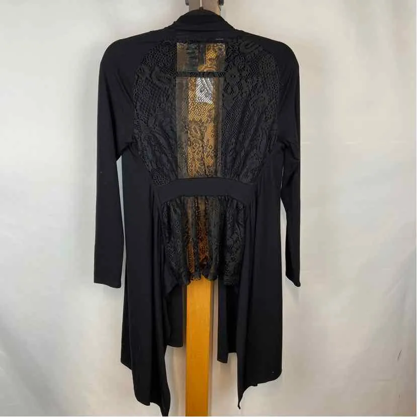 Bisou Bisou Women's Size S Black Lace Cardigan