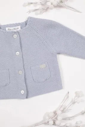 Blue Knit Cardigan - Tartine et Chocolat