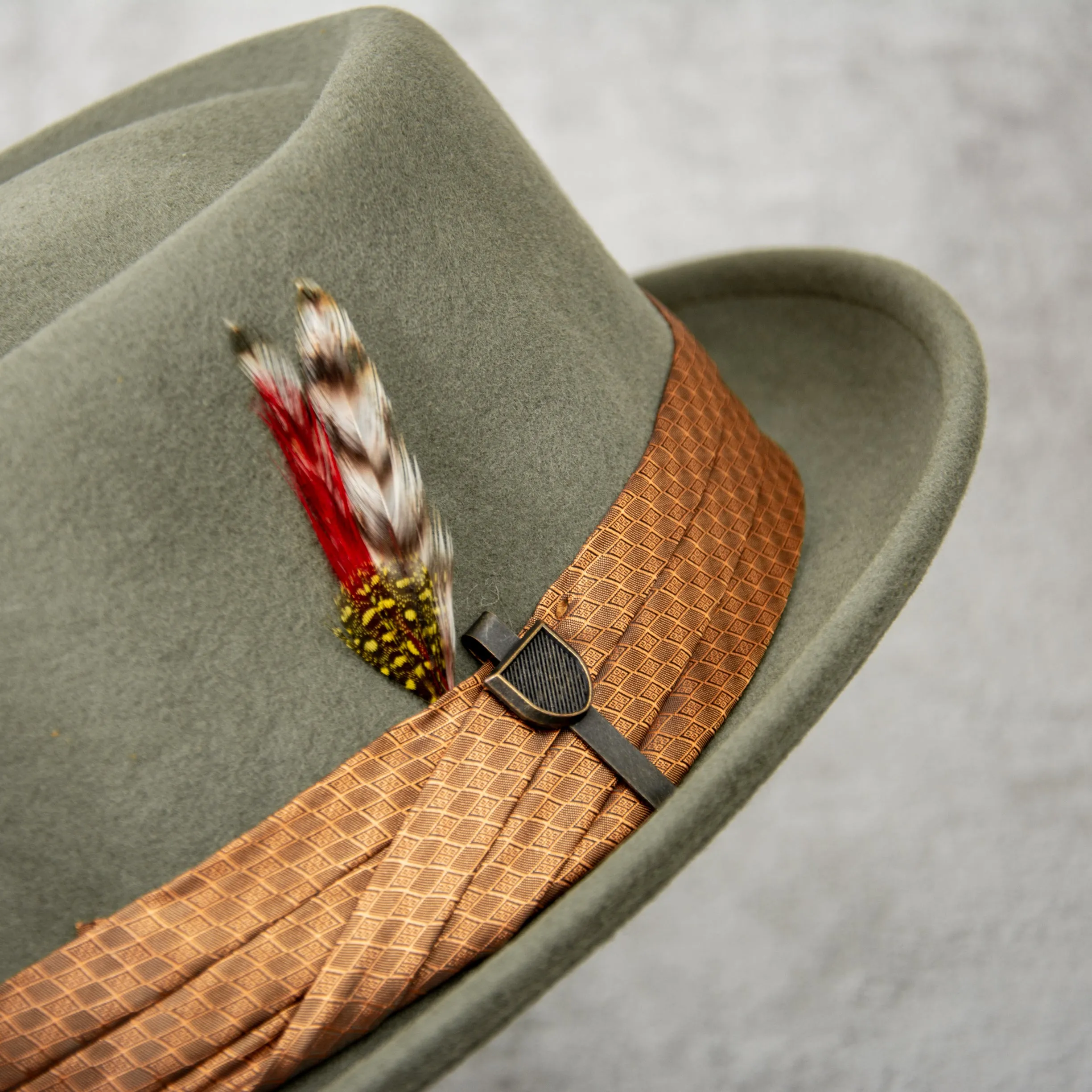 Brixton Stout Pork Pie Hat - Light Moss / Coffee