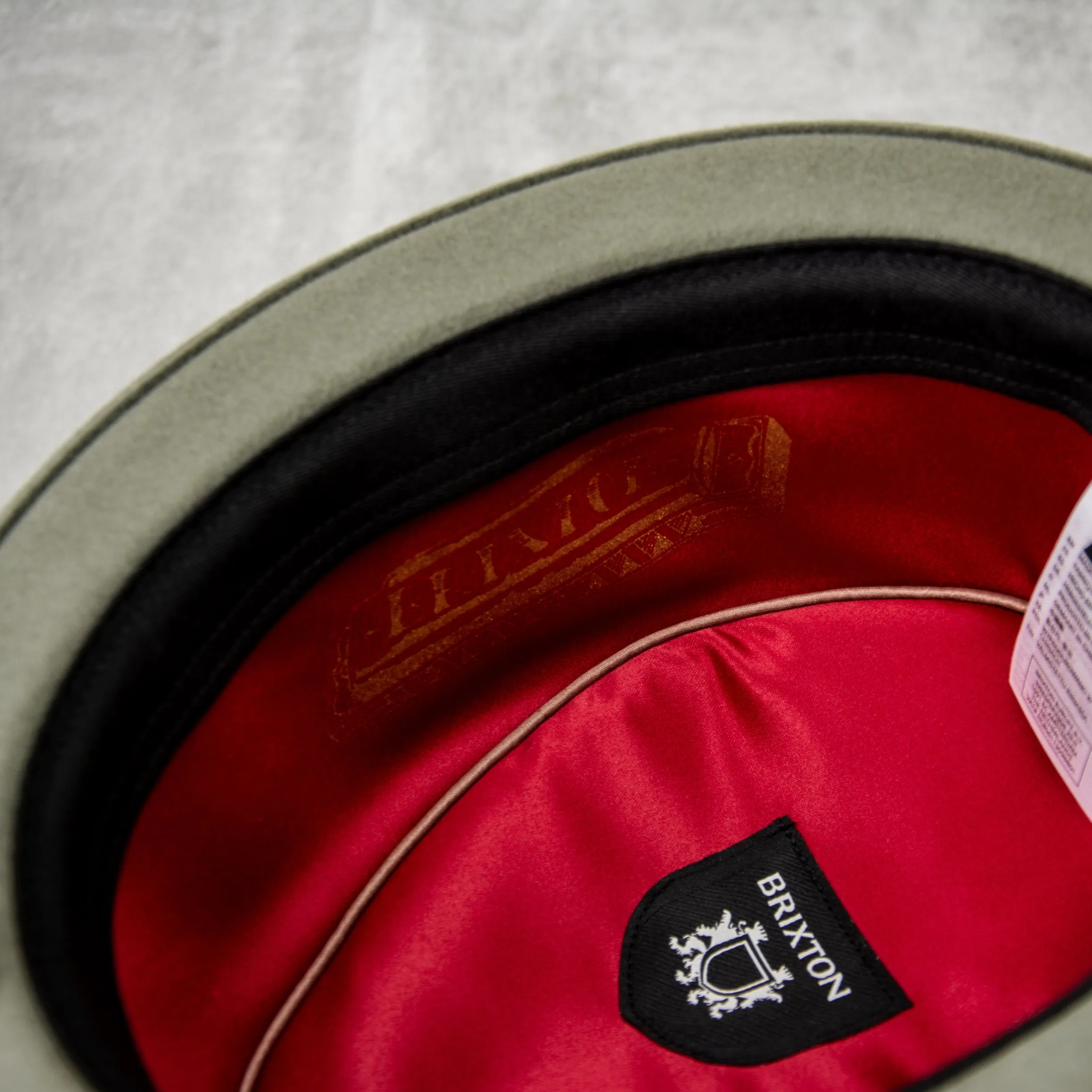 Brixton Stout Pork Pie Hat - Light Moss / Coffee