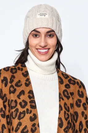Cable Knit Patch Beanie
