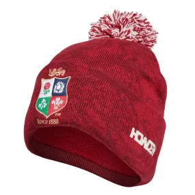 Canterbury British and Irish Lions Fleece Lined Rugby Bobble Hat - Red Dahilia
