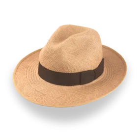 Caramel Brown Panama Fedora Hat in Toquilla Straw | The Equator
