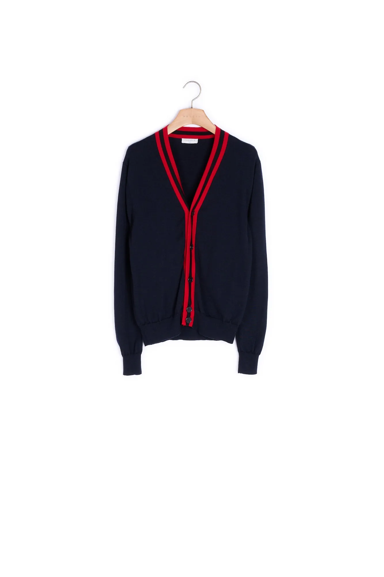 Cardigan boutonné à galon rayé