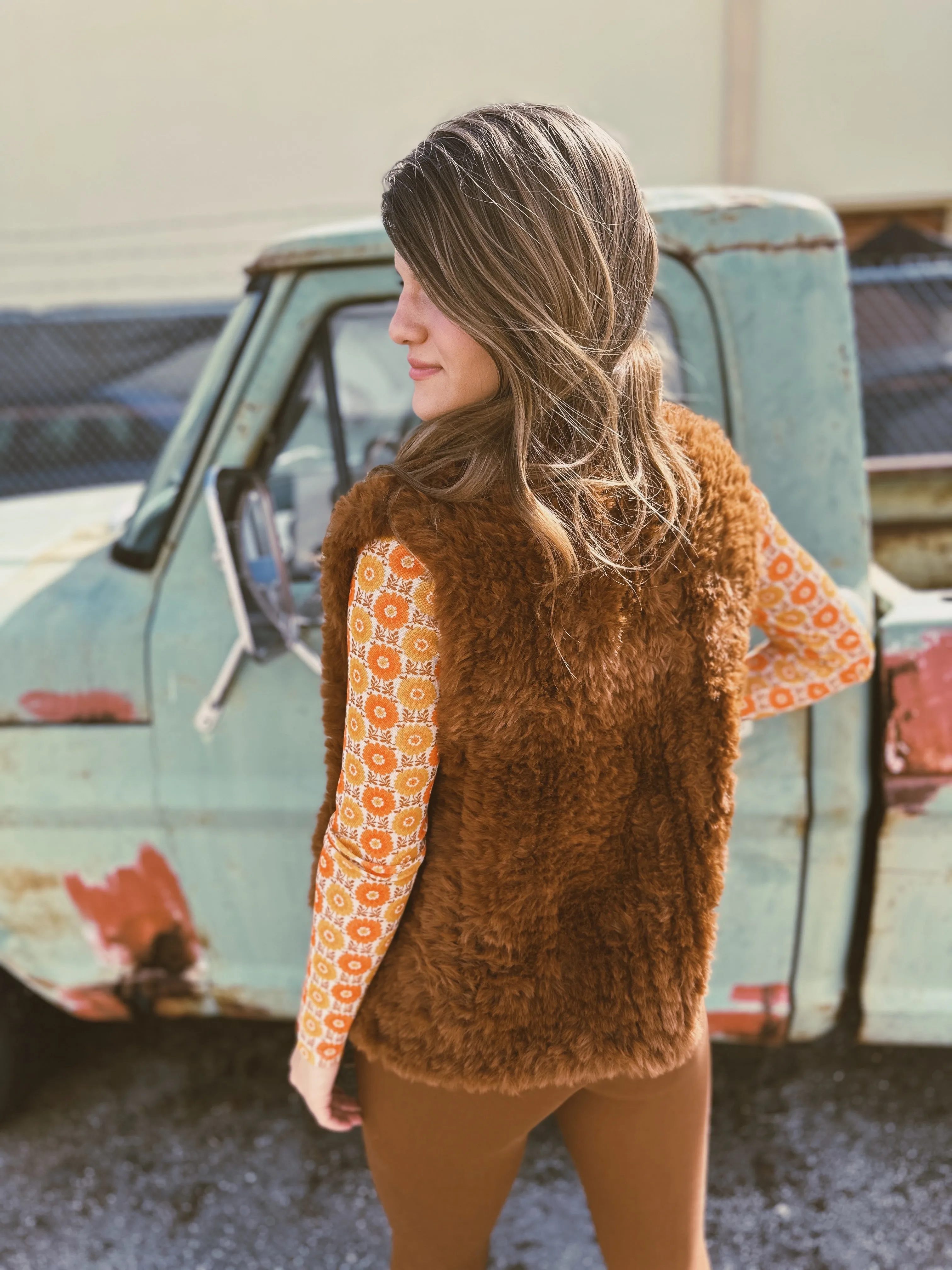 Cissy Strut Hand Knitted Faux Fur Gilet