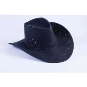 Cowboy Hat-Black Faux Suede