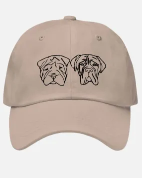 Custom Baseball Cap and Trucker hat - with Embroidered Dog Faces at Neleti.com