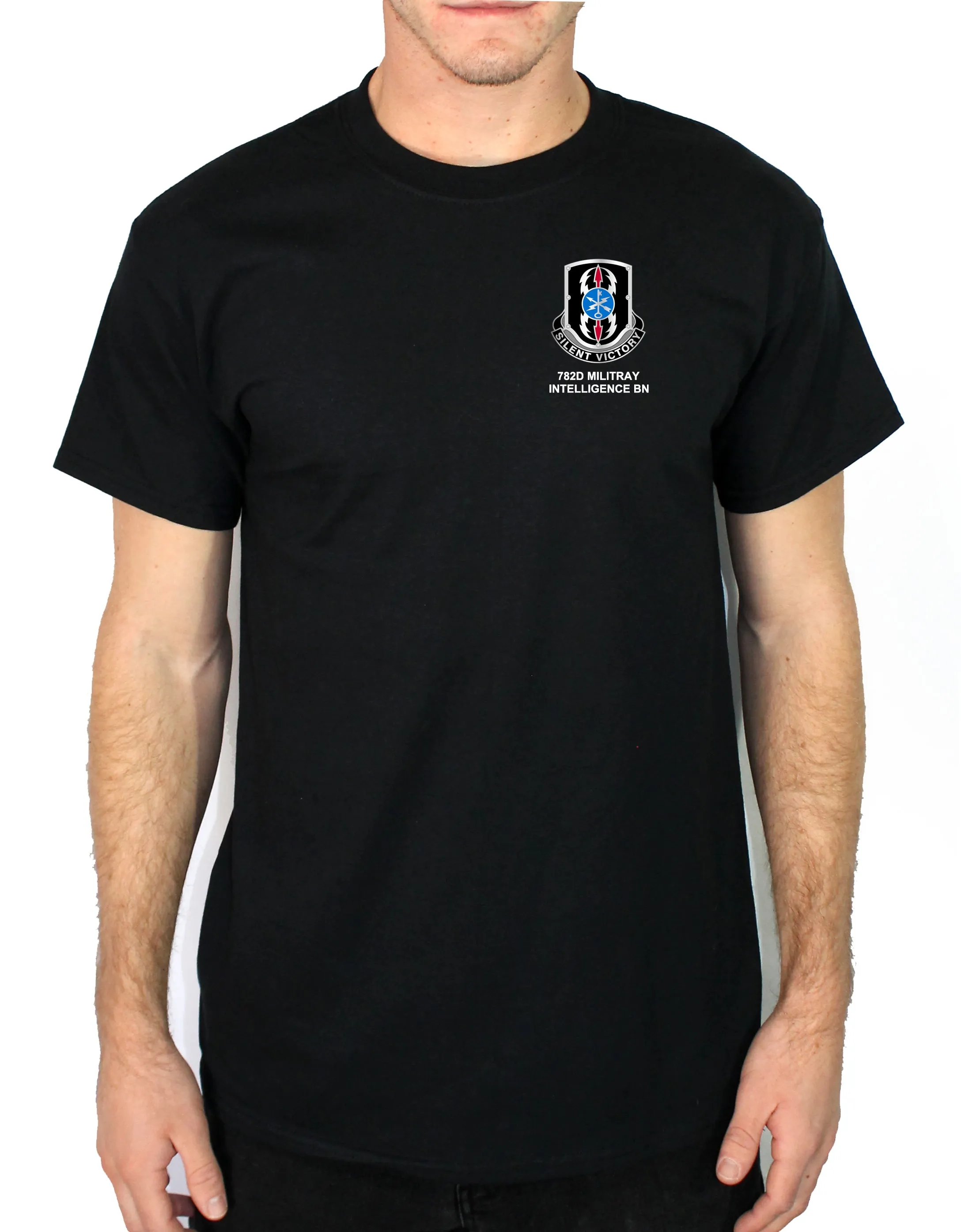 Det TX 50-50 Blend Black Unisex PT Short Sleeve Shirt. Approved for PT