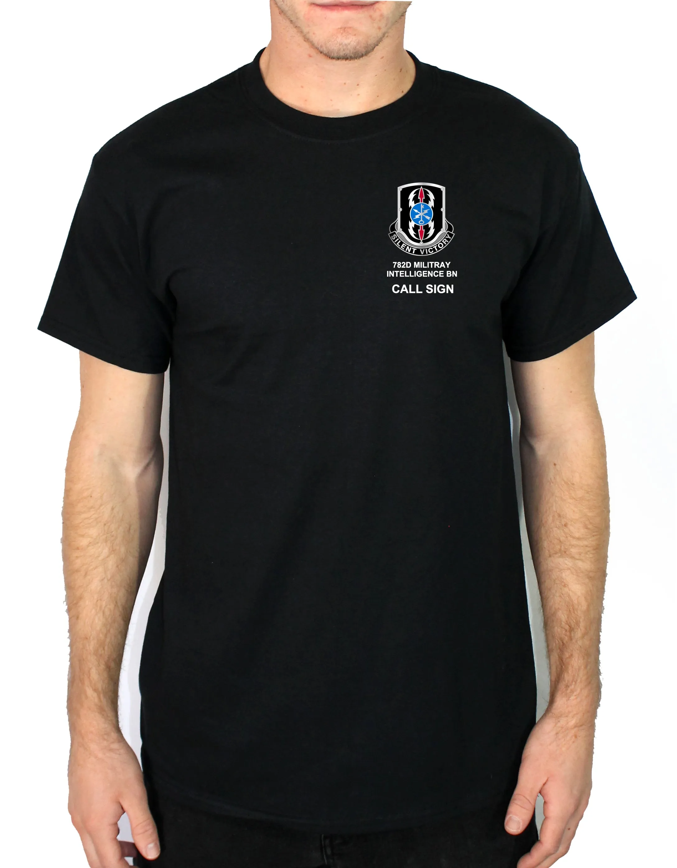 Det TX 50-50 Blend Black Unisex PT Short Sleeve Shirt. Approved for PT