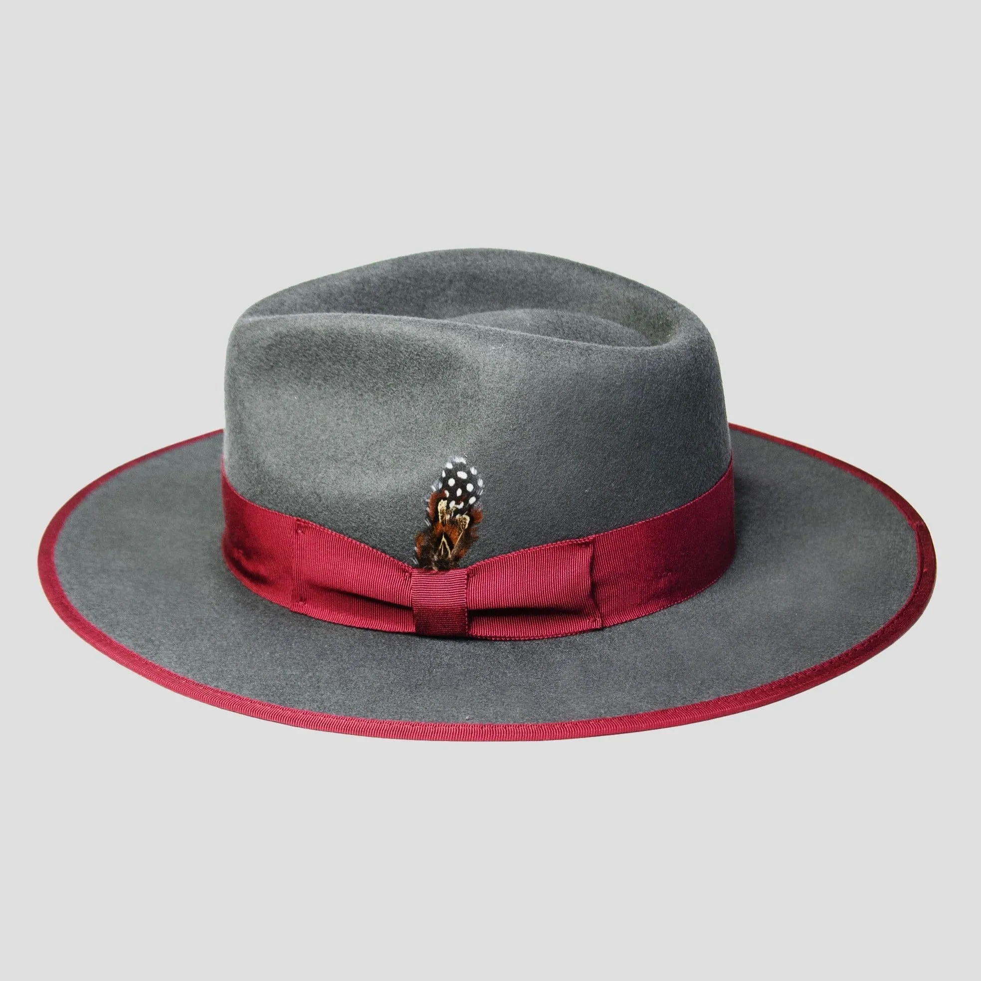 Distinctive Felt Fedora Hat in Grey