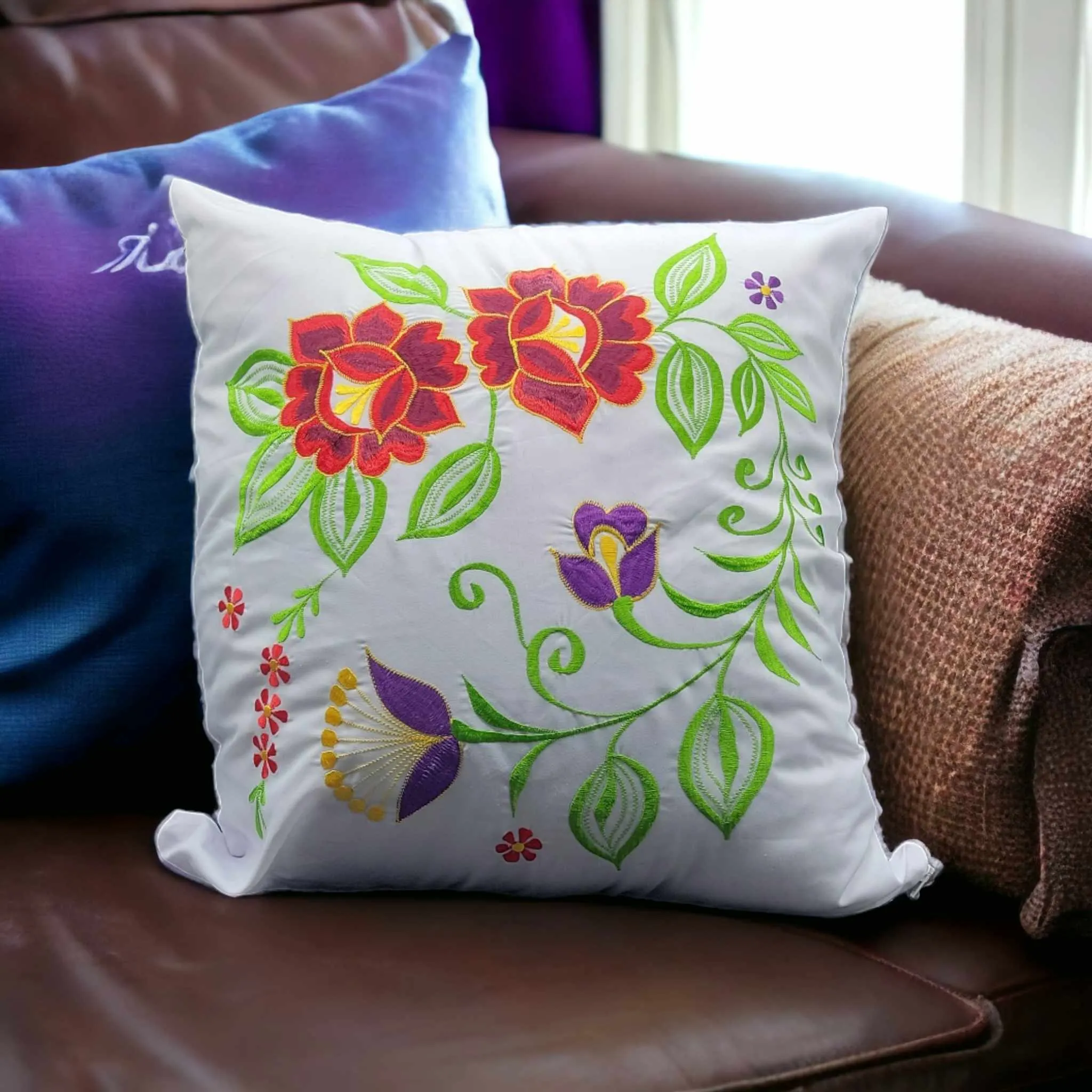 Embroidered Pillows Cushion Cover ( flower collection (#2 )