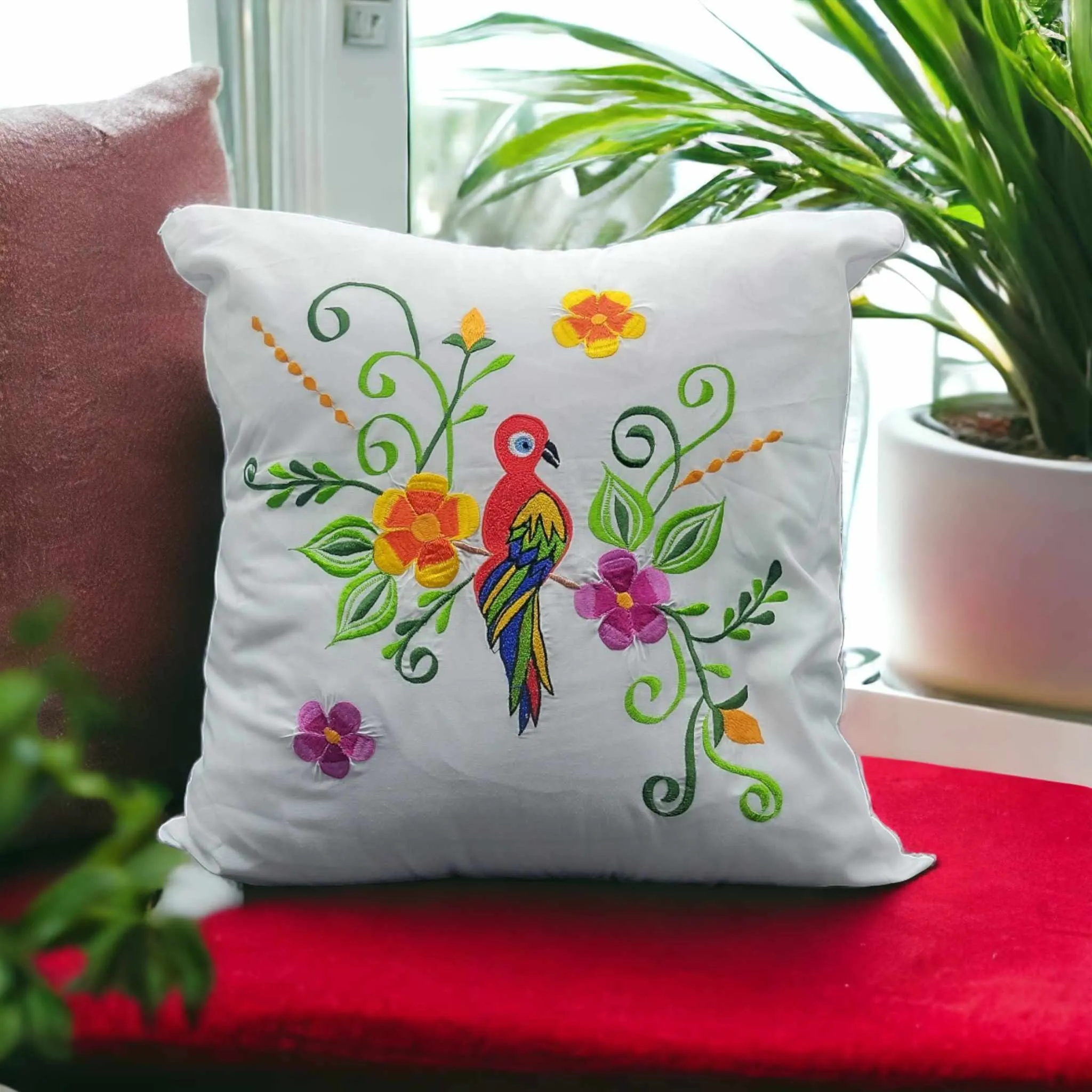 Embroidered Pillows Cushion Cover ( flower collection (#2 )