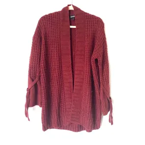 Express Maroon Tie Sleeve Knit Open Cardigan- Size S (see notes)