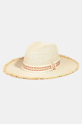Fame Geometric Raw Hem Hat
