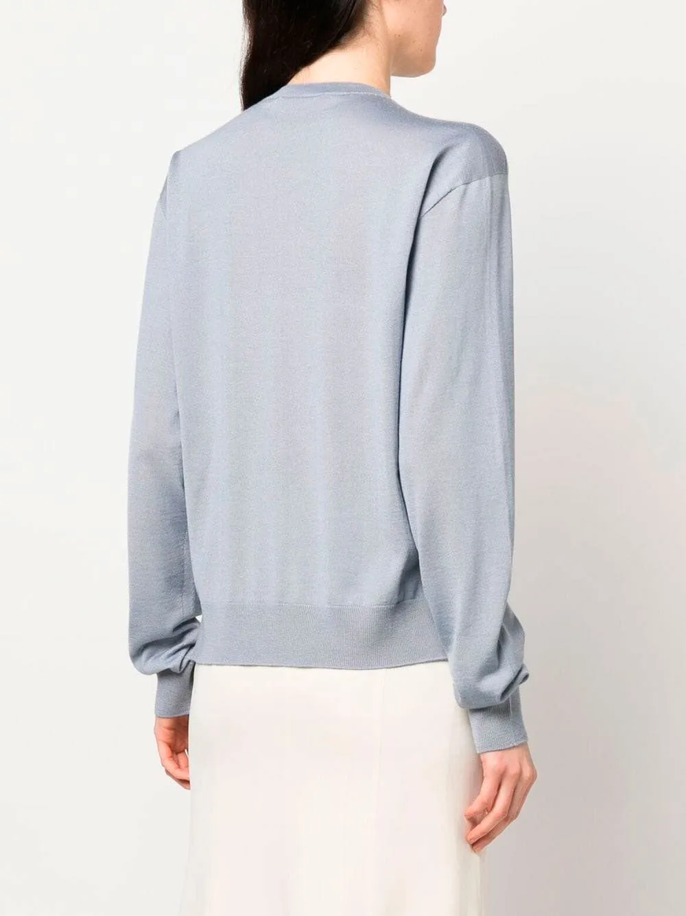 Fine-knit slit jumper
