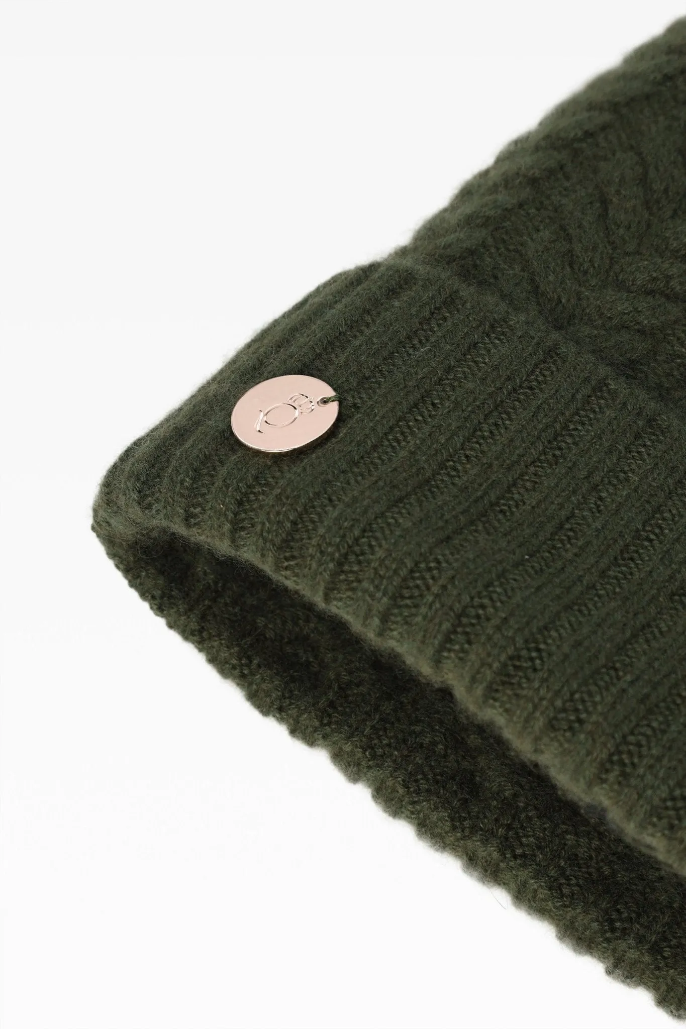 Georgie Cable Rib Pom Pom Hat - Real Fur