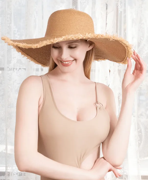 H3323 Fringe Edge Floppy Sun Hat