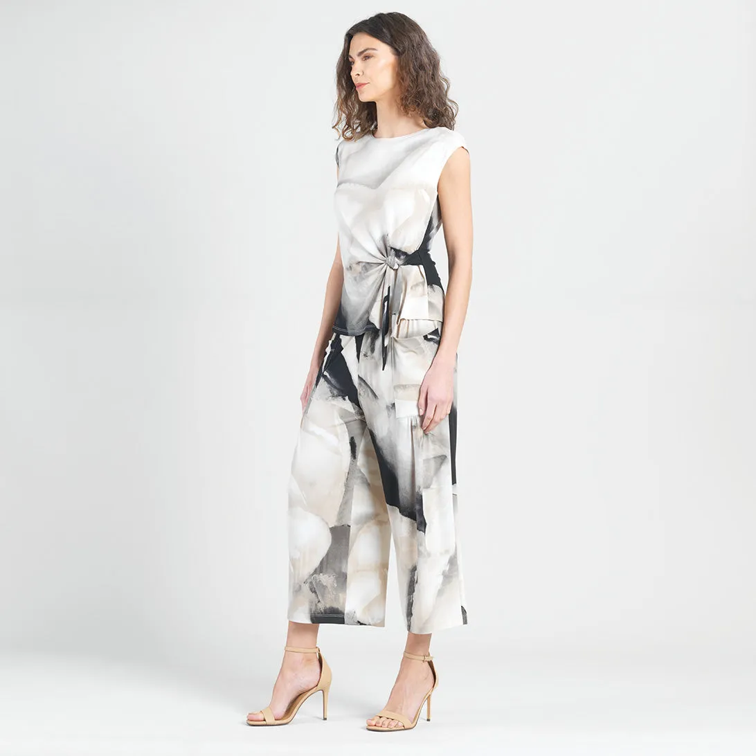 High Rise Scrunch Pocket Gaucho Pant - Watercolor - Final Sale!