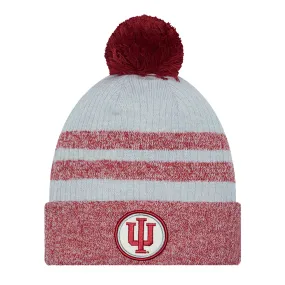 Indiana Hoosiers Patch Stripe Cuff Pom Knit Hat