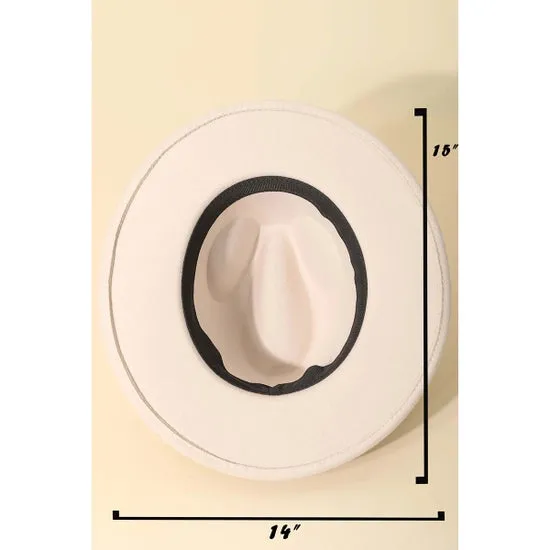 Ivory Flat Strap Fedora Hat