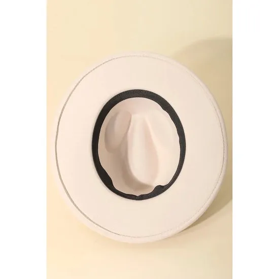 Ivory Flat Strap Fedora Hat