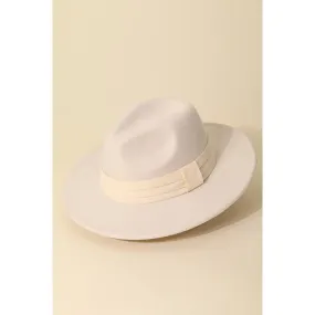 Ivory Flat Strap Fedora Hat