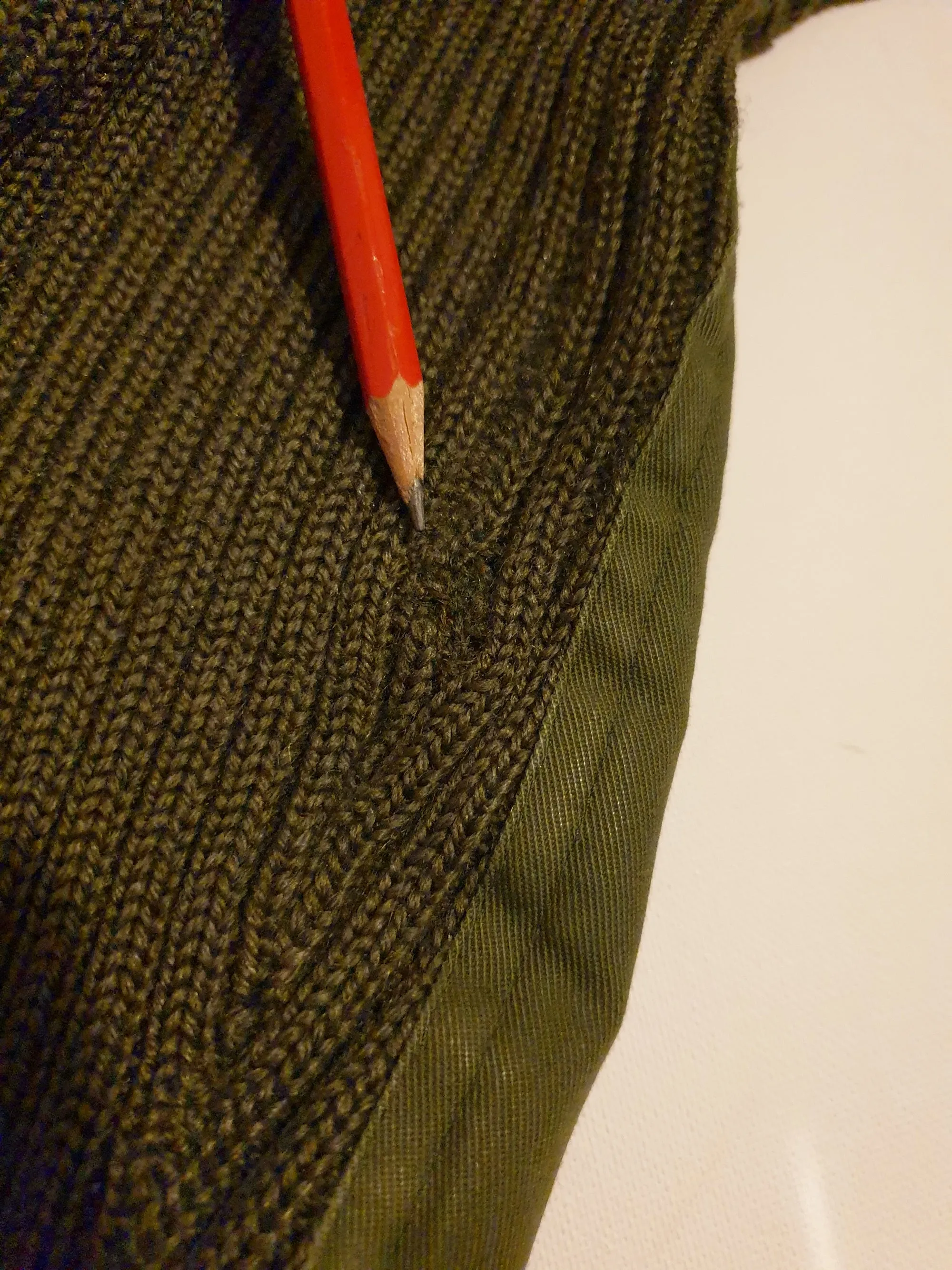 Khaki, Green, Wool Army Jumper With Elbow & Shoulder Patches