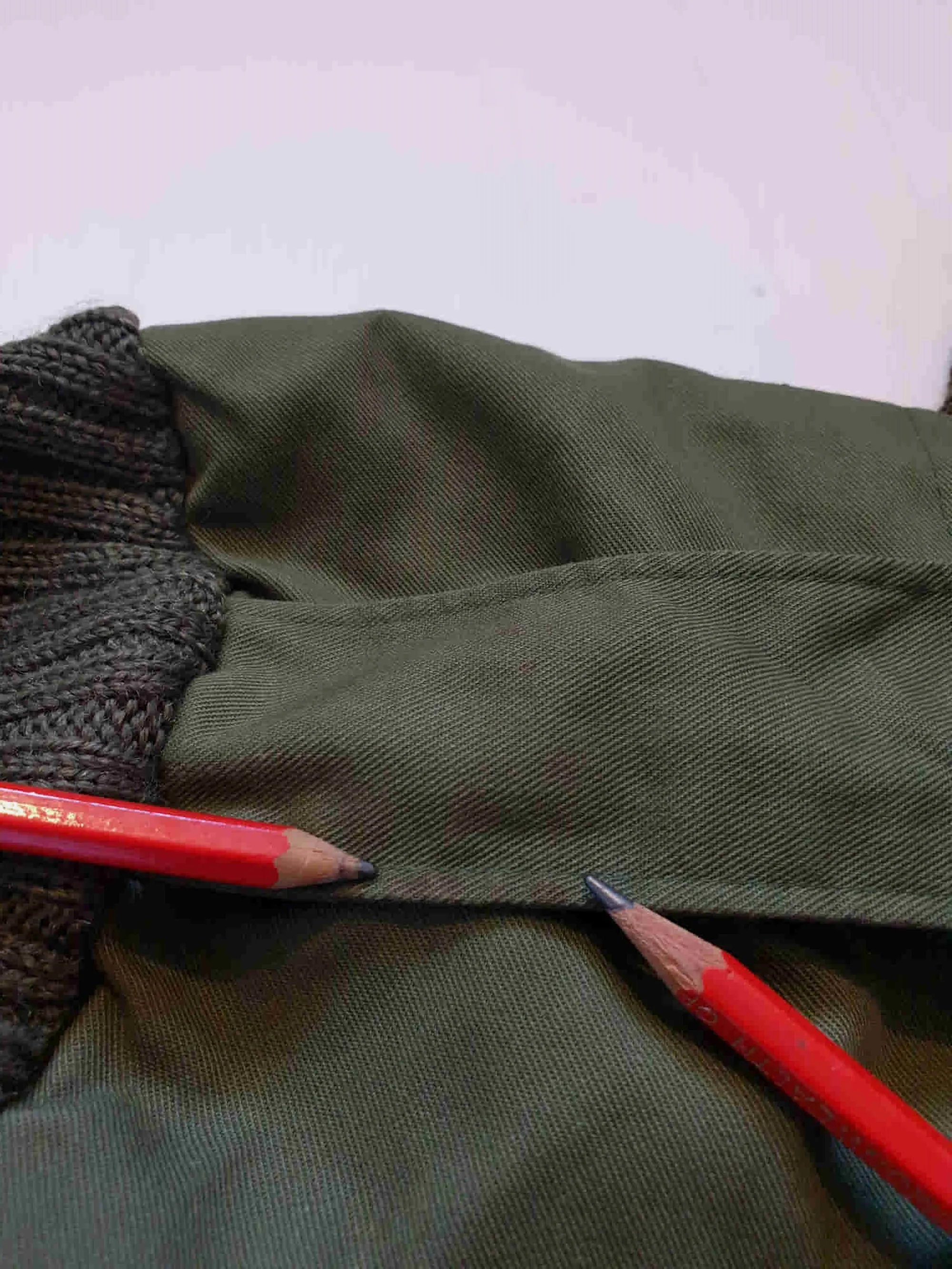 Khaki, Green, Wool Army Jumper With Elbow & Shoulder Patches